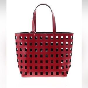 Prada Authentic Red Basket-style Tote Bag